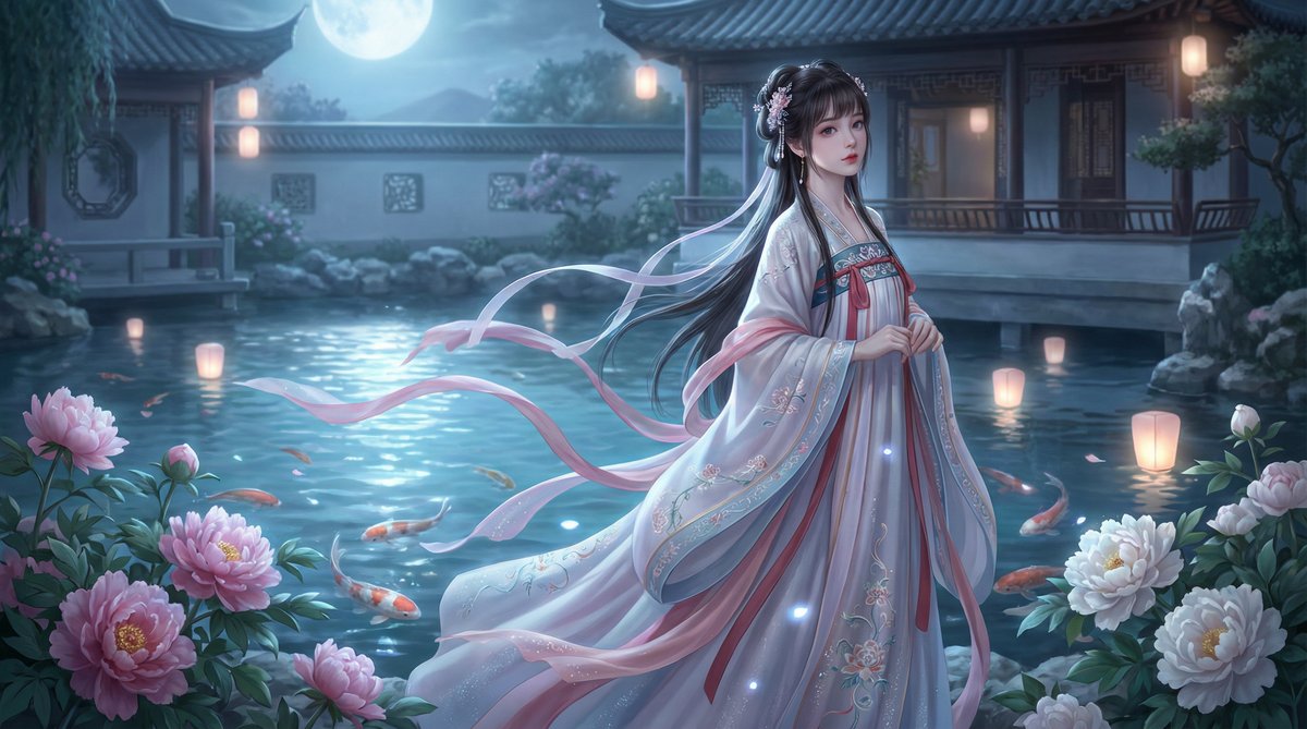 黑丝视频-月下汉服美人